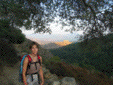 Corse, septembre 2004,    
descente après une escalade dans les Gorges de Tavignano. Au fond, coucher de soleil sur la citadelle de Corte. - photo prise par Nicolas Kalisz