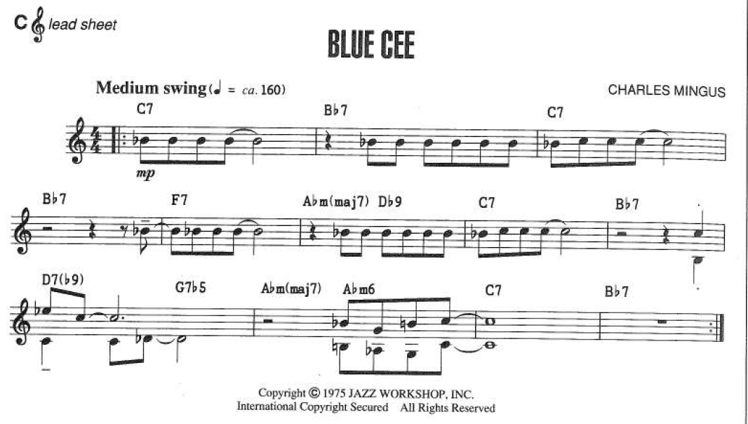 “Blue Cee”, Charles Mingus. Score