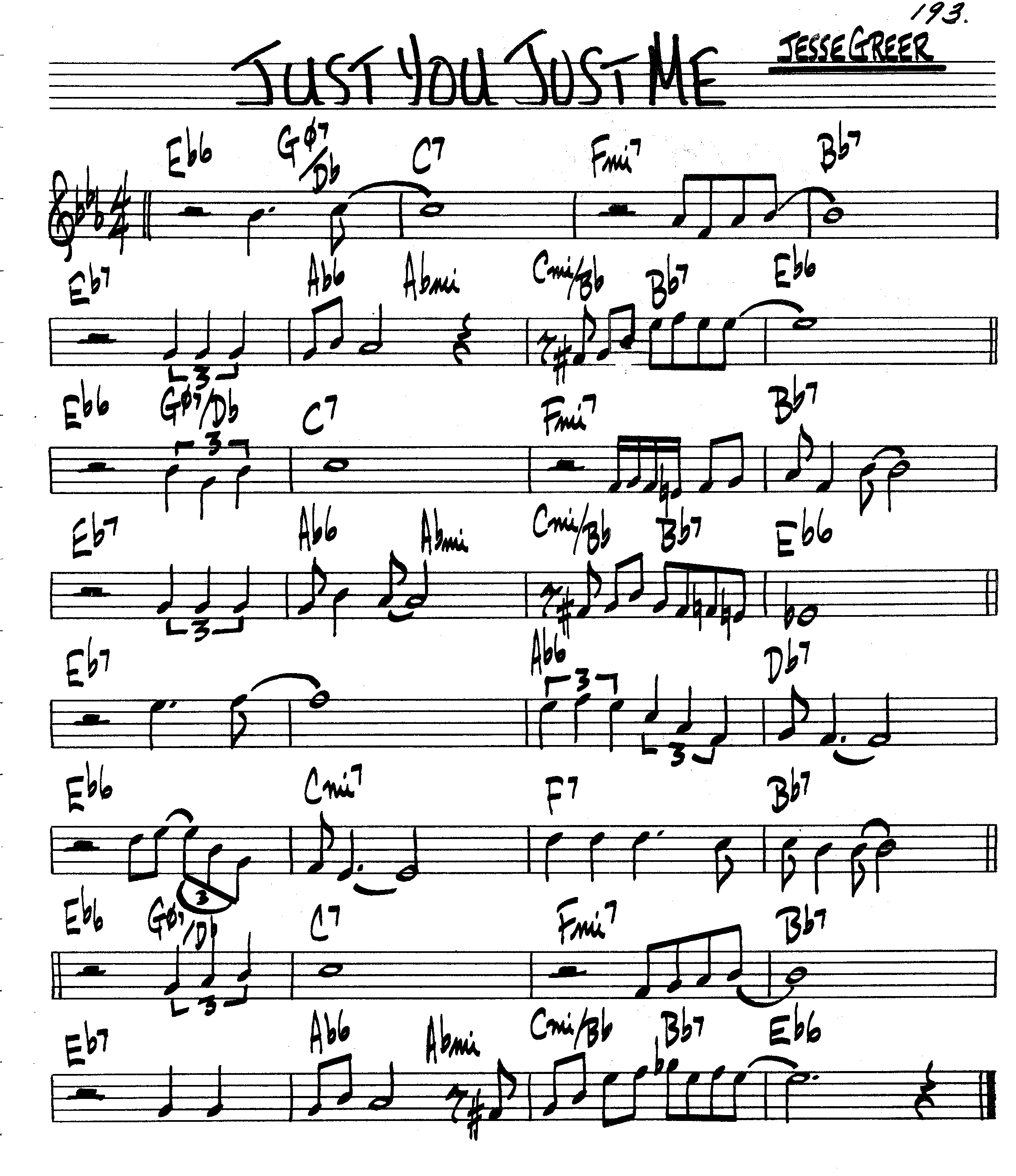 Jesse Greer, Just You, Just Me