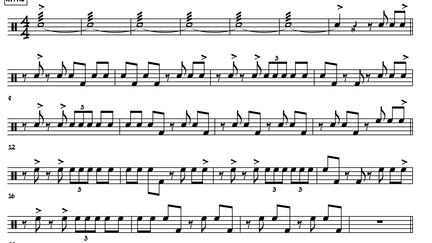 Max Roach, Conversation, transcription by Francesco Vecchio, first 20 bars