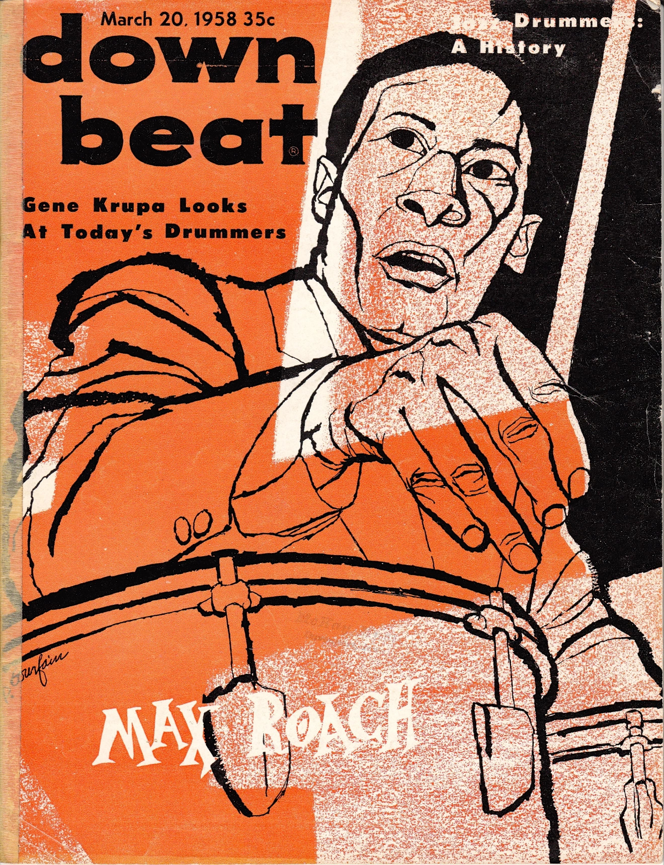 Downbeat, 20 March 1958, cover