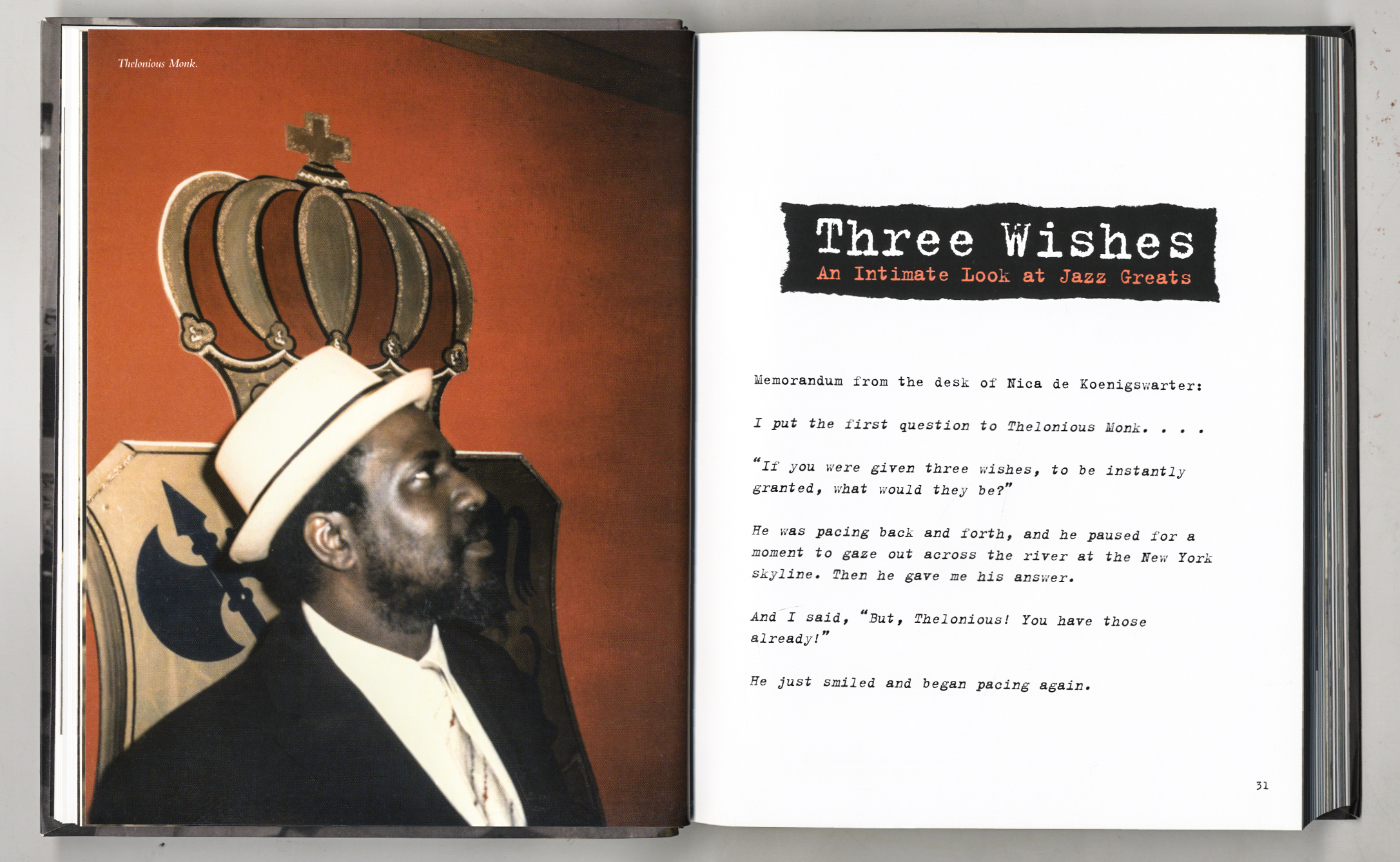 Pannonica de Koenigswarter, Three Wishes