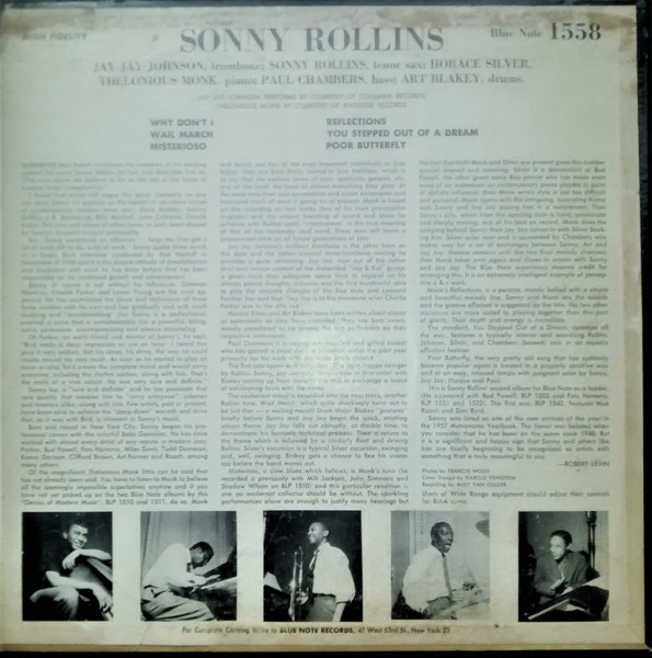 Sonny Rollins, vol. 2, back cover