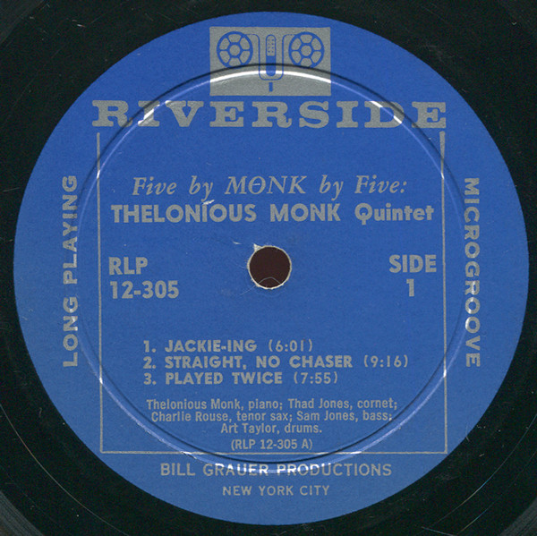 Five by MONK by Five, 1959, vinyl