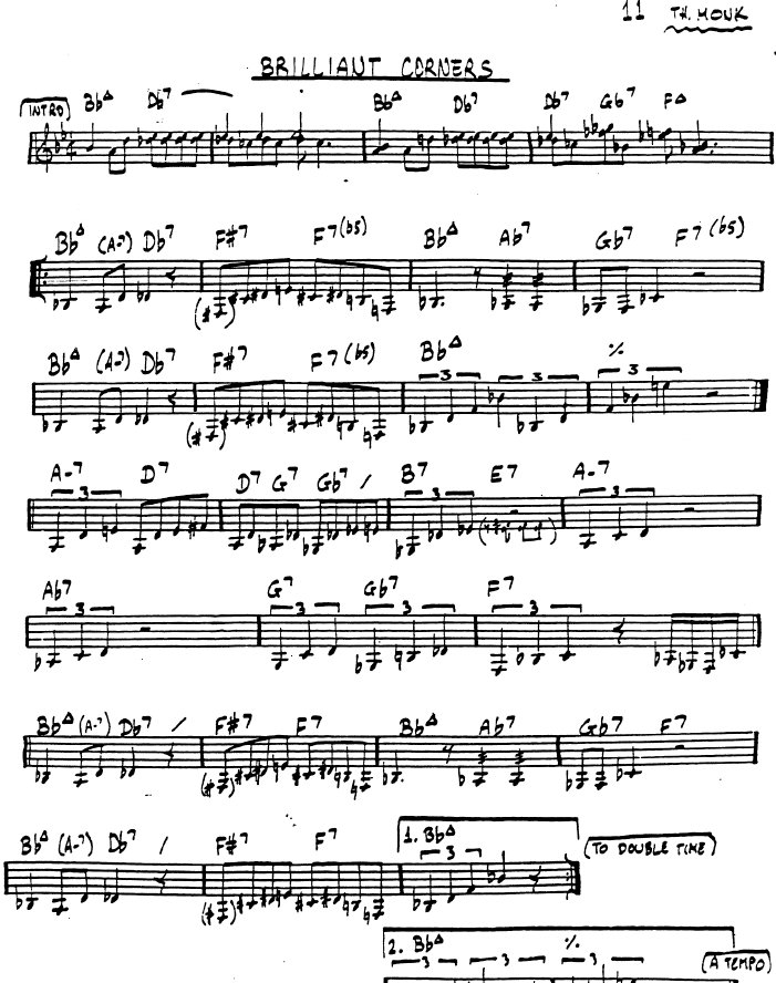 Brilliant Corners, Thelonious Monk, score