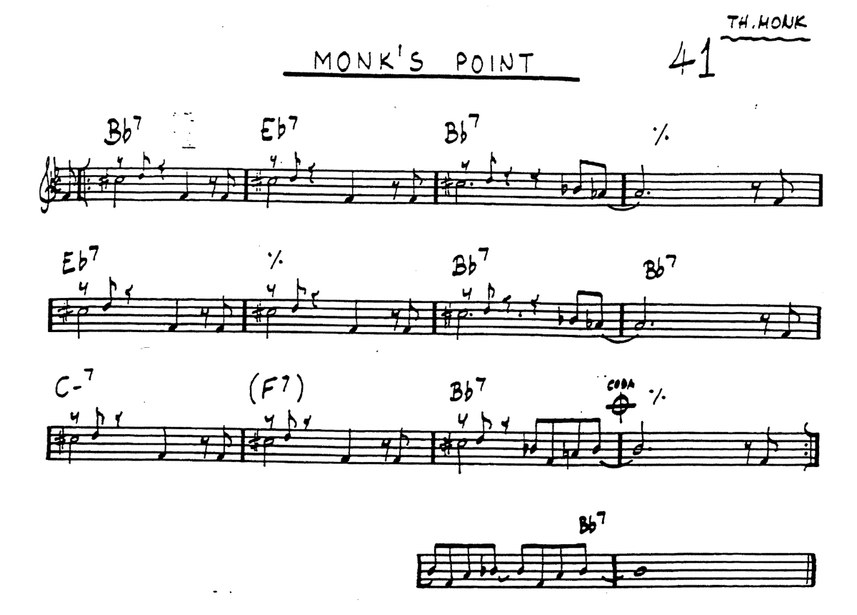 Thelonious Monk, Monk’s Point, score