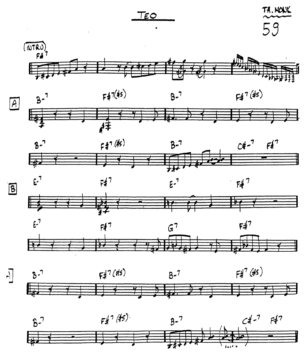 Thelonious Monk, Teo, score