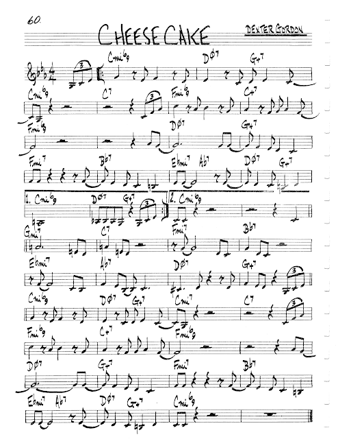“Cheese Cake”, Dexter Gordon. Music sheet