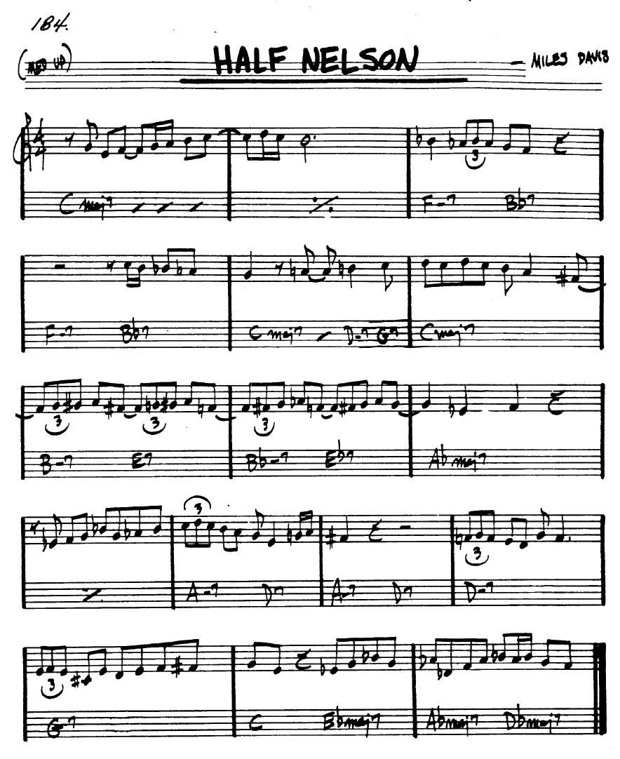 “Half Nelson”, Miles Davis. Music sheet