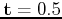 ${\bf t}=0.5$