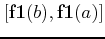 $\lbrack {\bf f1}(b),{\bf f1}(a)\rbrack$
