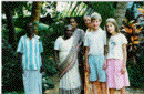À Pondicherry (Inde) en 1988 avec Aya, Iroudyam, Soucy, Madame David et Alexis  